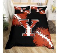 Boys Rugby Bedding Set Super King Size,Chic Fashion Initial Y Duvet Cover for Teens Adults,Football Sports Games Competition Comforter Cover(Not Comforter) Decorative Room with 2 Pillowcases