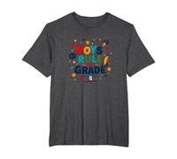 Boys Rule First Grade: Fun School Adventure Blast Off T-Shirt, Men's Big and Tall, Dark Heather Grey, 3X Tall