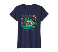 Boys Rule Fourth Grade: Fun School Celebration T-Shirt, Women, Navy, XS