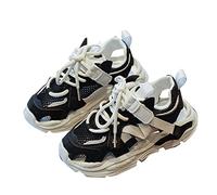 Boys Running Trainers Hook and Loop Closure Breathable Mesh Upper Slip On Dad Casual Sneakers for Toddler Little Kid Lightweight Non Slip Comfortable Cushioned Insole Trainers