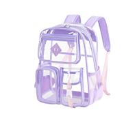 Boys School Bag - Clear Backpack Set Heavy Duty Pvc Transparent Daypack 17In Laptop Bag See Through Large Capacity Double Shoulder Backpack With Pencil Key Chain() (B One Size)