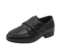 Boys School Shoes PU Leather Formal Dress Shoes Pointed Toe Wedding Party Performance Prom Footwear for Kids (Black, 1 Big Kids)