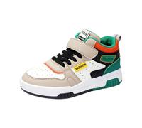 Boys School Shoes with Soft Sole Letter Printing Non Slip Lounge Sneakers Autumn Winter Warm Jogger Trainers Adjustable Leisure Jogging Shoes Mountain Climbing Sport Classic Trainers Green
