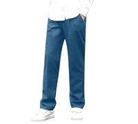 Boys School Trousers 7-16Y Stitched Ribbed Strtetch Chinos Trousers Full Length Elasticated Waist Pull Up Pants Hybrid Dress Joggers Fall Essentials Performance School Uniform Blue 14 Years
