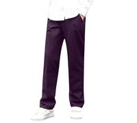 Boys School Trousers 7-16Y Stitched Ribbed Strtetch Chinos Trousers Full Length Elasticated Waist Pull Up Pants Hybrid Dress Joggers Fall Essentials Performance School Uniform Purple 12 Years