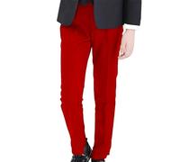 Boys School Trousers Formal Wedding Uniform Straight Trousers with Pockets Kids Toddler Plain Soft Dress Joggers Sweatpants (Red, 15-16 Years)
