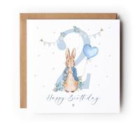 Boy's Second Birthday Card, Aged 2 Card, Bunny Card for Boy, Little Boy Second Birthday