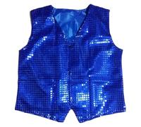 Boys Sequin Vest Performance Costume Modern Dance Recital Outfit Stage Show Wear For Children Party Celebration (Blue, 2-3 Years)