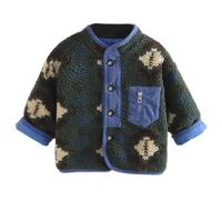 Boys Shearling Fleece Thickened Winter Coat 2025 Arrival Smart Thermal Jacket Outerwear (Blue, 12-18 Months)
