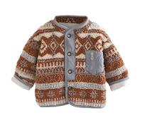 Boys Shearling Fleece Thickened Winter Coat 2025 Arrival Smart Thermal Jacket Outerwear (Grey, 3-4 Years)