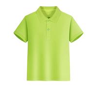 Boys Shirt Solid Color Short Sleeve Kids School niform Top with uttons Casual Tee Lapel Soft Comfy Breathable Summer (Green, 7-8 Years)