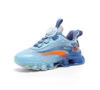 Boys shoes,kids indoor shoes sneakers with buttons,boys astronaut pattern trainer sports running mesh sneaker，girls sports shoes for spring summer and autumn（27-38） ( Color : Blue , Size : 35 EU )