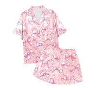 Boys Short Pyjamas Sets Toddler Shorts Ladies Teenage Girls Gifts Summer for Clothes Pjs Pink Pom Puff Pajamas Kids Set Bridesmaid Silk,Pink-8,10-11 Years