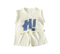 Boys' Short Sets Boy's Toddler Tank Top Boys Shorts Set Outfits Size 7 for Boys Summer Clothing Set 4-7Y (Beige, 3-4 Years)