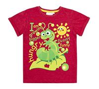 Boys Short Sleeve Number T-Shirt 11C137 Red Caterpillar 3 Years