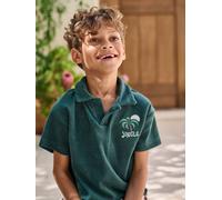 Boys' short-sleeved polo shirt fir green
