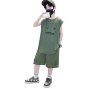 Boys Shorts Set,Unisex Shoulder Shirts, Shoulder Snap- Tank Tops, Arm Broken,Snap Open Sleeveless Shirt