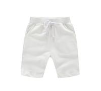 Boys Shorts Summer Kids 2-12 Years Breathable Soft Elastic Comfortable Casual Everyday Outdoor Play Activities Durable, White, 8-9 Years