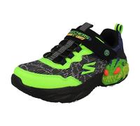 Skechers Boys Trainers, Black & Lime Synthetic/Textile/Trim, 1 UK