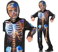 Boys Skeleton Costume Kids Halloween Neon Skeleton Fancy Dress Outfit Age 3-10
