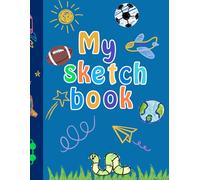 Boys Sketch Book - Blue Sketch Pad for Kids - Large Drawing Pad for Kids to Color, Doodle & Create - 8.5” x 11” - 105 White Pages - Drawing Paper for Young Artists - Kids Drawing Supplies