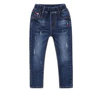 Boys Slim Fit Jeans, Durable Washed Denim Jeans For Boys With Comfortable Stretch And Front Back Pockets Casual Daily Wear Trousers From Toddler To Big Kid