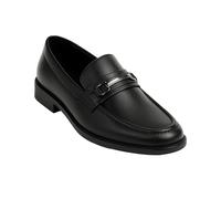 Boys’ Slip On Loafer Shoes, Black Formal Smart Casual Metal Bar Loafers Size UK Infant 7- EU 24