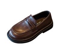 Boys Small Leather Shoes Spring and Autumn Children Black Big Children Fashion Performance Shoes Size 9 Toddler Girl Shoes (Brown, 13 Little Child)