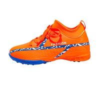 Boys Sneaker Tie up Anti-Slip Breathable Outdoor Running Hiking Walking Tenniis Sport Shoes (Orange, 1 Big Kids)