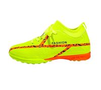 Boys Sneaker Tie up Anti-Slip Breathable Outdoor Running Hiking Walking Tenniis Sport Shoes (Yellow, 3 Big Kids)