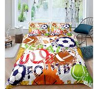 Boys Soccer Bedding Set Balls Tie Dye Duvet Cover Football Rugby Tennis Comforter Cover For Kids Girls Teen Basketball Baseball Volleyball Sports Theme Bedspreads Cover With 1 Pillow Case Single Size