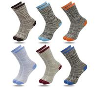 Boys Socks, 6 Pairs Mid-Calf Soft Cotton Striped Kids Socks 1-3 Years