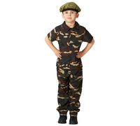 Boys Soldier Costume Camouflage Unifrom Book Week Kids Fancy Dress Outfit