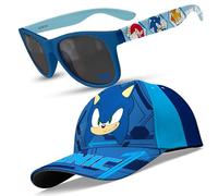 Boys Sonic Baseball Cap and Sunglasses Set - Adjustable Summer Hat and UV400 Protection Glasses - Sonic Gifts for Kids Ages 3-8