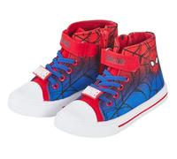 Boys Spiderman Canvas Hi Top Trainers Kids Marvel Sports Shoes with Zip Plimsolls Pumps