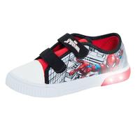 Boys Spiderman Light Up Canvas Trainers with Lights White Toe EU 29