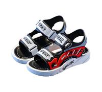 Boys Sport Sandals Kids Open Toe Athletic Shoes Durable Sturdy Grip Cushioned Footbed Hook Loop Straps Beach Shoes Spring Summer Travel Walking Red