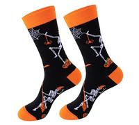 Boys Sports Socks Gifts For Women Under 10 Pounds Fun Halloween For Women Funny Halloween Gifts Female Novelty Crew Cotton Sock Gift Mum Birthday Crew Socks Mens 611 (Black,One Size)