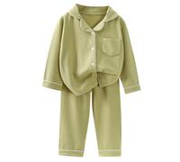 Boys Spring Outfits Children's Thermal Underwear Set with Three of Cotton and Thickened Fabric for Men and Women's Winter Home Wear Baby's Clothing Boys Spring Outfits (Green, 5-6 Years)