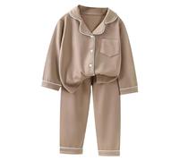 Boys Spring Outfits Children's Thermal Underwear Set with Three of Cotton and Thickened Fabric for Men and Women's Winter Home Wear Baby's Clothing Boys Spring Outfits (Brown, 6-7 Years)