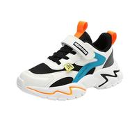 Boys Spring Summer Autumn and Winter Mesh Breathable Adjustable Shoelaces Medium and Large Children's Casual Sports Shoes Boys Wide (Orange, 1 Big Kids)