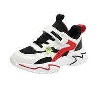 Boys Spring Summer Autumn and Winter Mesh Breathable Adjustable Shoelaces Medium and Large Children's Casual Sports Shoes Boys Wide (Red, 3 Big Kids)