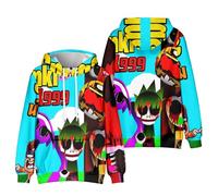 Boys Sprunki 3D Figure Printed Sweatshirt for Fans Gift Kids Sprunki Character Group Hoodie Sprunki Merch (M,130CM,7 Years,8 Years)