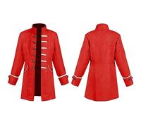Boys Steampunk Gothic Frock Coat, Medieval Pirate Fancy Dress | Renaissance Victorian Pirate Viking Costume Long Sleeves Vintage Boy Jacket for Halloween Carnival Partit Cosplay