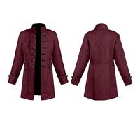 Boys' Steampunk Retro Pirate Coat Victorian Medieval Costume Steam Punk Jacket Vintage Trench for Oktoberfest World Book Day Costumes Carnival Halloween Party,RD2,6 Years