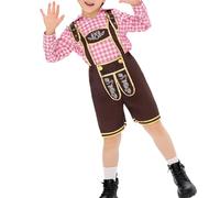 Boys Suits Beer Festival Carnival Retro Traditional Ethnic Parent Child Halloween Toddler Boy Fashion Outfit Set 2 PCS Children's Loose Fitting Plain Clothing School Uniform (Pink, 6-7 Years)