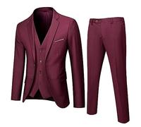 Boys' Suits & Blazers 3 Piece Boys' Suit & Blazers Formal Outfit Prom Suits Button Down Blazer Boy Suit 12-18 Years UK Teens Regular Fit Wedding Party Casual Jacket Vest Trousers Coat Wine