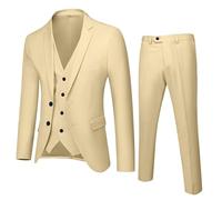 Boys' Suits & Blazers 3 Piece Boys' Suits & Blazers Formal Outfit Prom Suit Button Down Blazer Boy Suit 10-18 Years UK Teens Regular Fit Wedding Party Casual Jacket Vest Trousers Coat Khaki