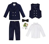 Boys Suits Tuxedo Formal Wear Double Breasted Blazer 4/5/6 Piece Wedding Party Prom Suits Formal Outfit Page Boy Suit Slim Fit Kids Gentleman Outfits Boys Clothing Sets 4-5 Years