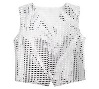 Boys Summer Clothes Boys Sequin Vest Performance Costume Modern Dance Recital Outfit Stage Show Wear For Children Party Celebration